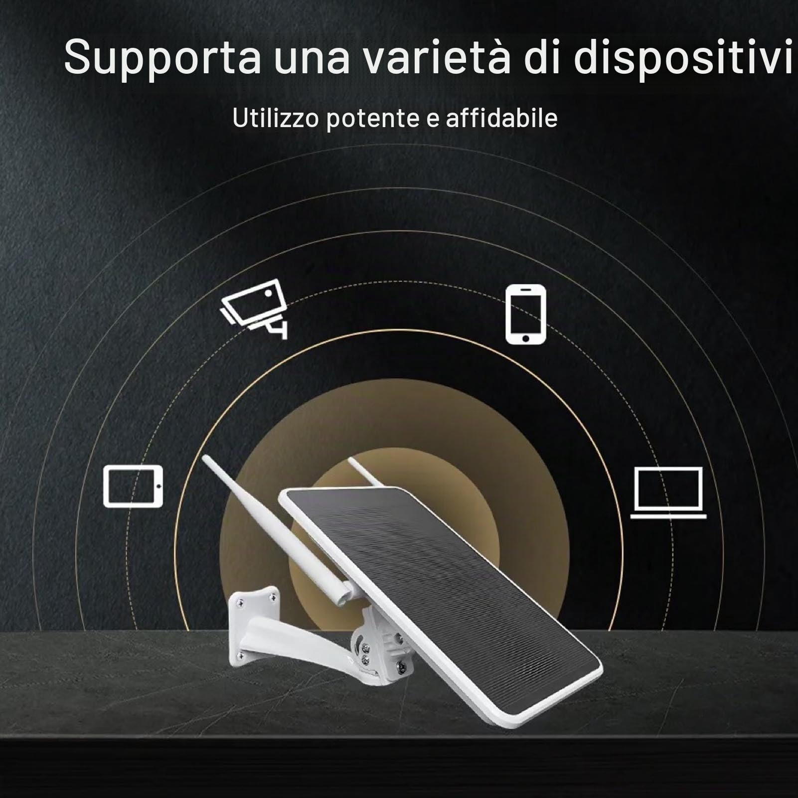 Router WiFi Esterno, Router Modem LTE 4G a Energia Solare con Slot della Scheda SIM e Pannello Solare 6W, Copertura WiFi 50m, Antenne Staccabili (Versione UE)