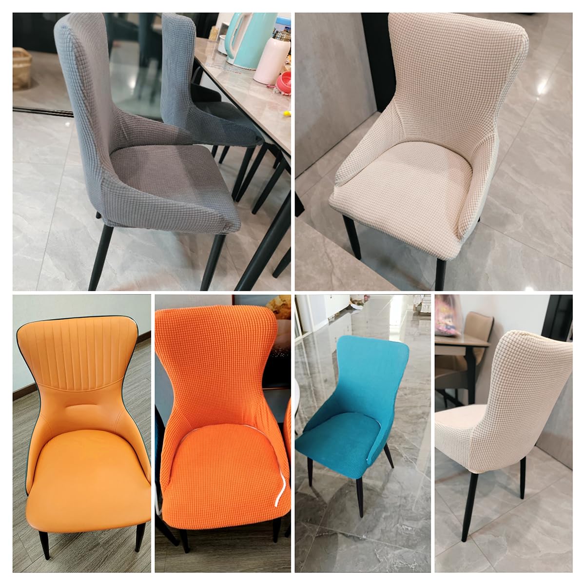 Coprisedia In Velluto Elasticizzato Rotondo - Fodera Rimovibile Per Sedia A Piattino Luna - Colore Bianco, Taglia L (94-122 Cm)