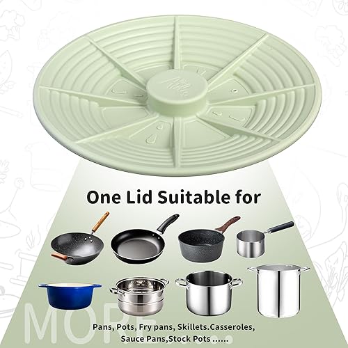 Miniatura 7 de Tapa universal de silicona de grado alimenticio de 7 a 12 pulgadas, resistente al calor, funda de varios tamaños para ollas, sartenes, sartenes y