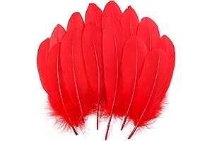 THARAHT Red Feathers 120 Pcs Bulk