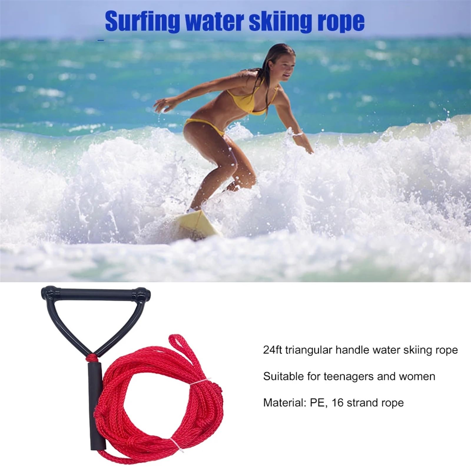 Cuerda De Esquí Acuático Cuerda for tabla de surf, esquí acuático, wakeboard, deportes acuáticos, navegación, wakeboard, tabla de surf, seguridad, línea de remolque for surf, cordón de correa Para Dep