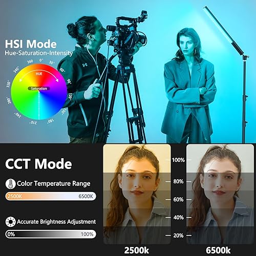 Miniatura 3 de Varita de luz LED RGB con control remoto, barra de luz de video RGB de 360° para fotografía, luz de cubo recargable incorporada de 2500 mAh, luz de