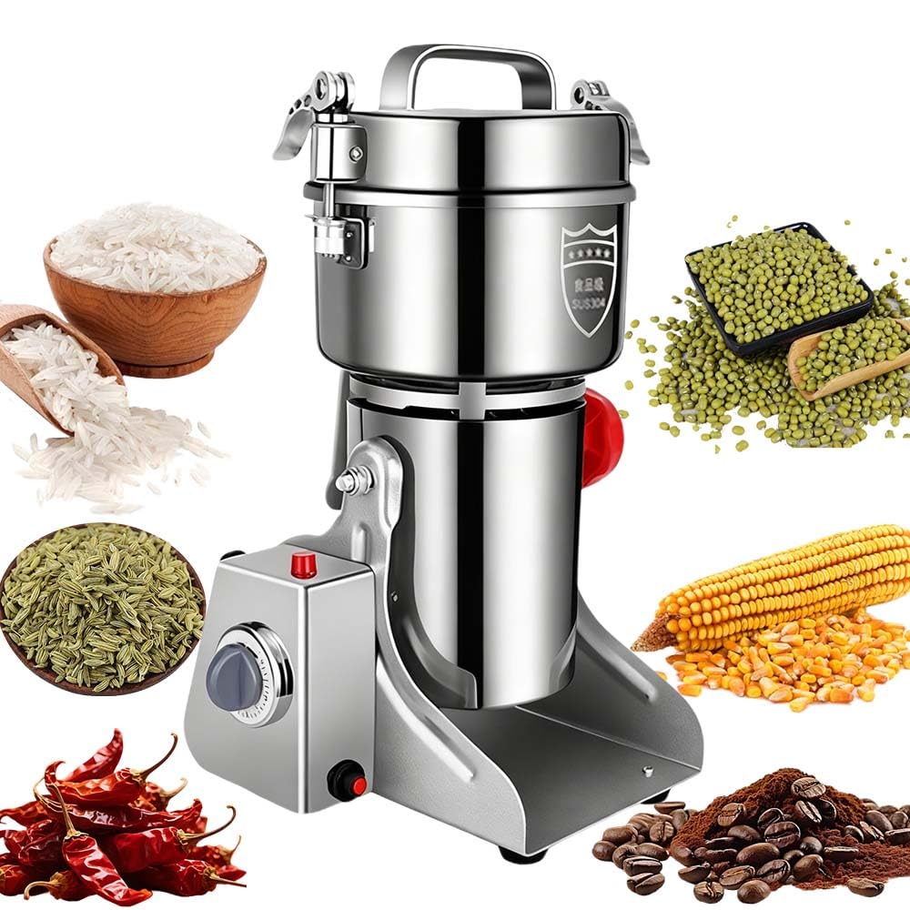 800G Grain Mill Grinder Electric, 3000W/28000 RPM High Speedy Spice Stainless Steel Grinder Efficiency Grinding with Overload Protection for Dry Spice Herbs/Nut/Coffee/Cereal