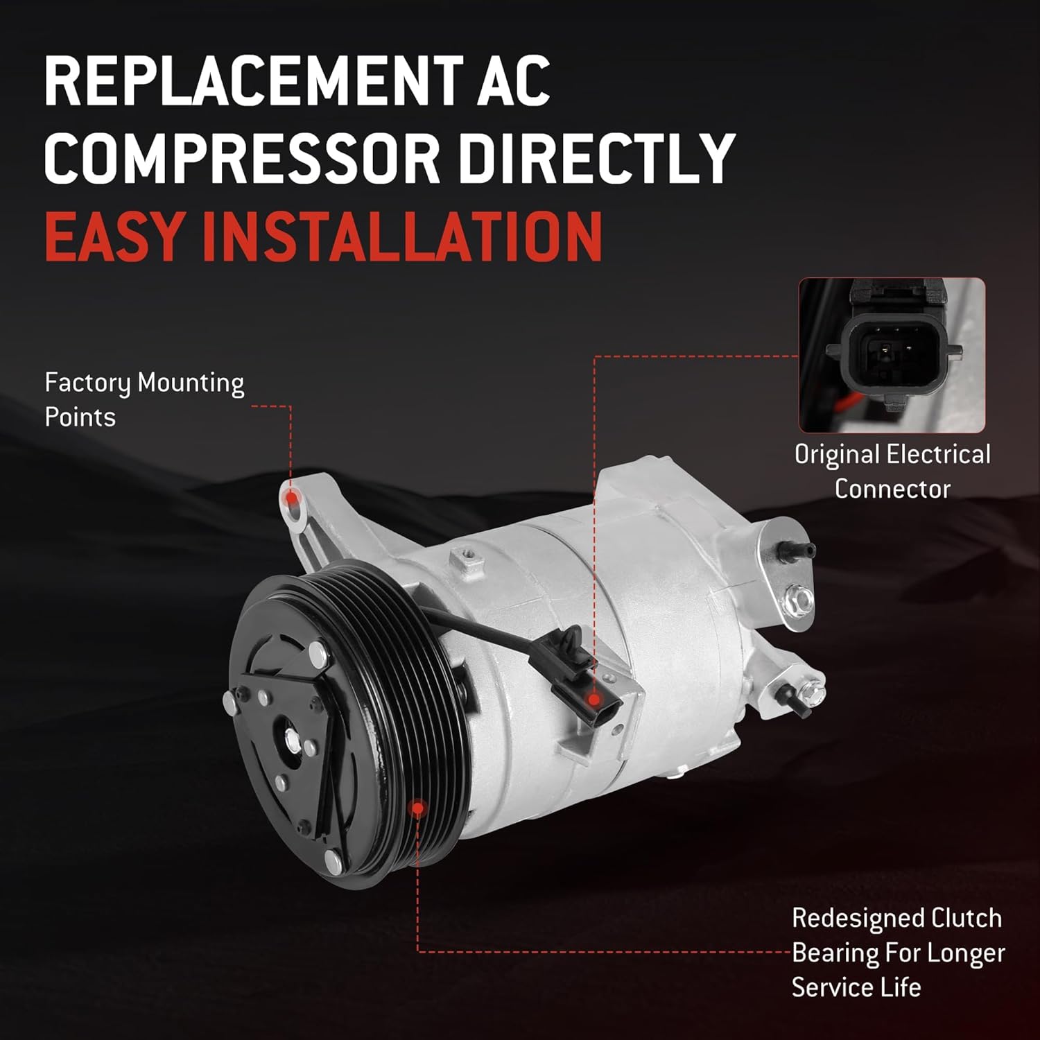 HYR AC Compressor with Clutch CO11319C Fit for Nissan Murano 2009-2014, Pathfinder 2013-2015, Maxima 08-14, Quest 11-15 & Infiniti QX60 JX35 2013-2015 Air Conditioning Compressor