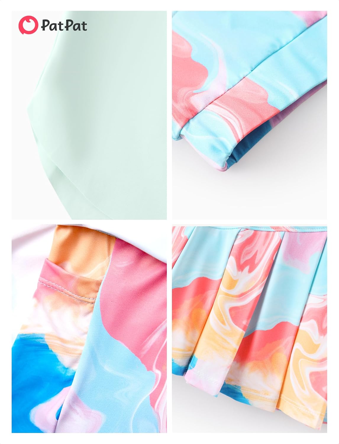 PATPAT Girls Tennis Skirt Sets Moisture Wicking Tank Tops and Pleated Skirts 2 Piece Outfits Activewear Sets 5-12 Years - Image 6