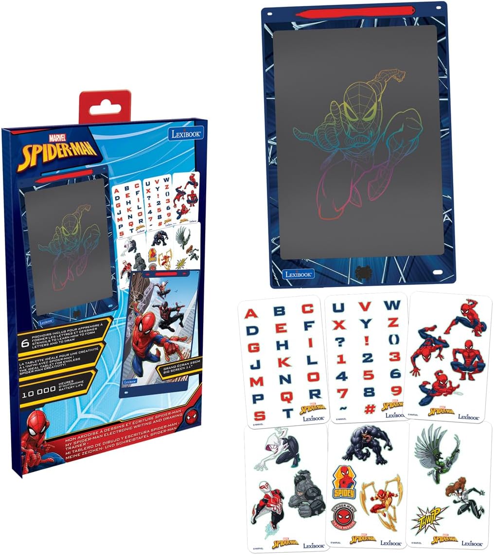 Lexibook, CRT10BY e-Ink Drawing Board 28 cm with Bluey Stencils Blue