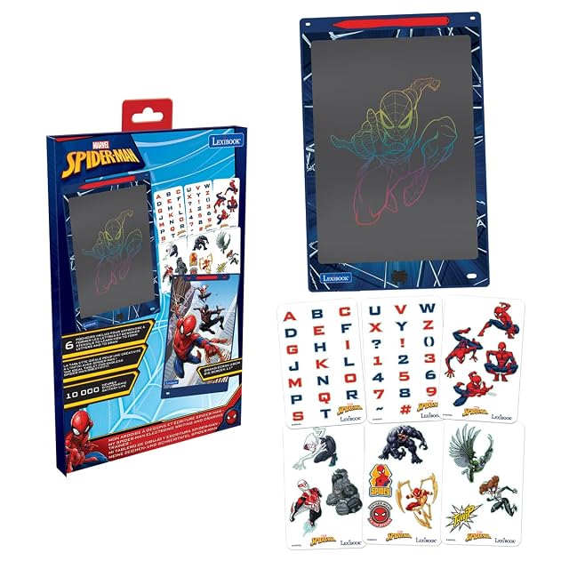 LEXIBOOK, Spider-Man, Pizarra Mágica, CRT10SP