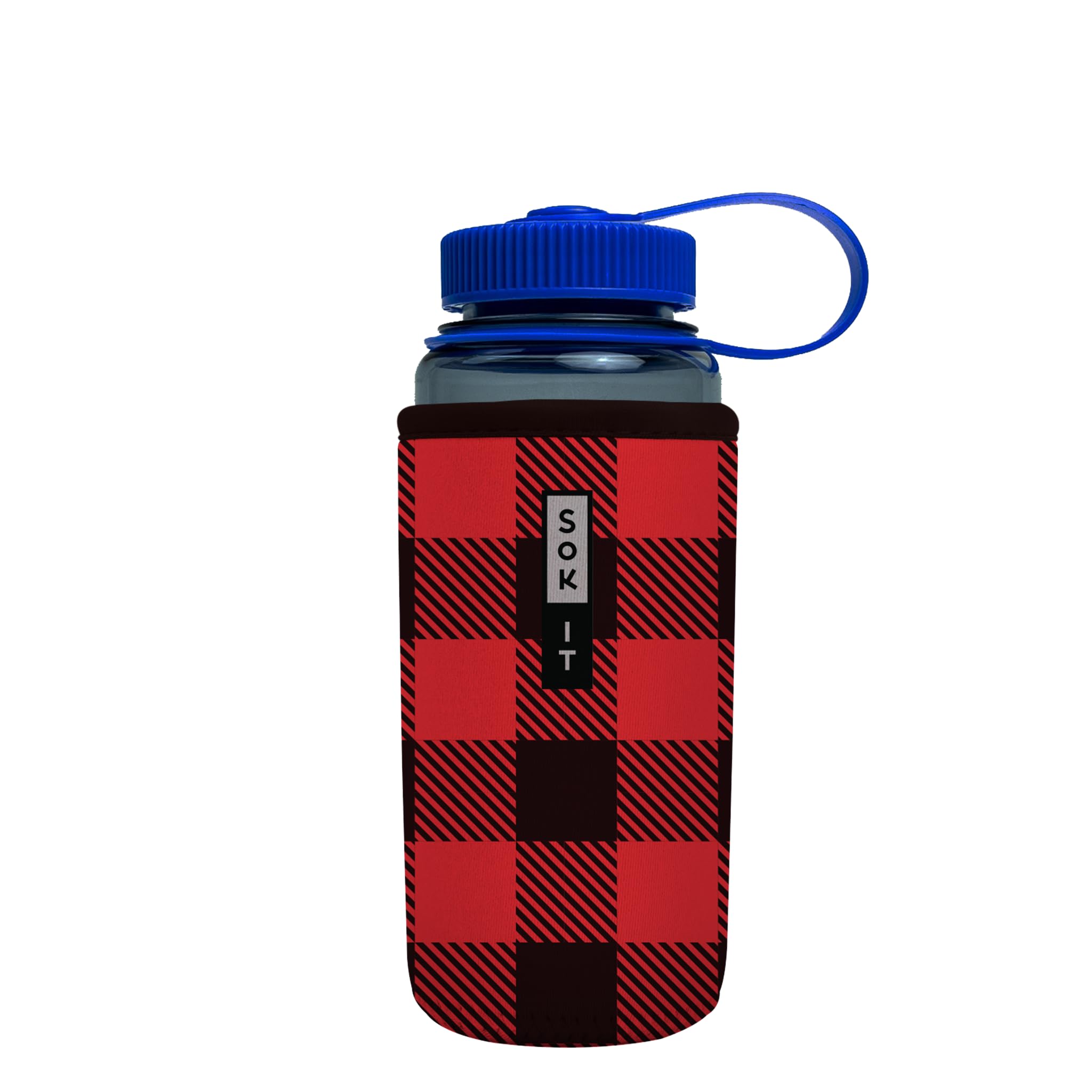 Sok It BotlSok Water Bottle Sleeve Insulated Neoprene Cover (Buffalo Check, Fits 16oz CamelBak or Nalgene)