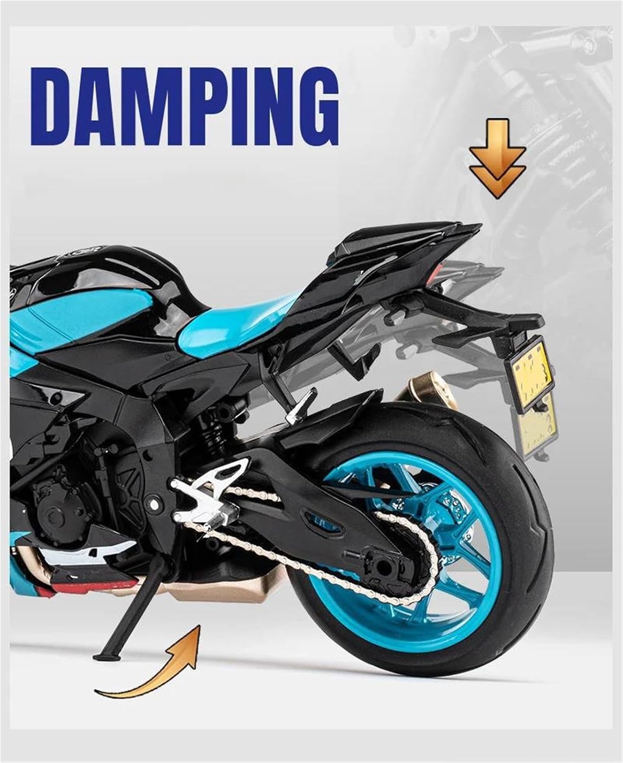 MAKUTU Scale Motorcycle Model 1:12 for Y-AMAHA R1M Gift Giving Die-cast Static Motorcycle Model(Cyan)