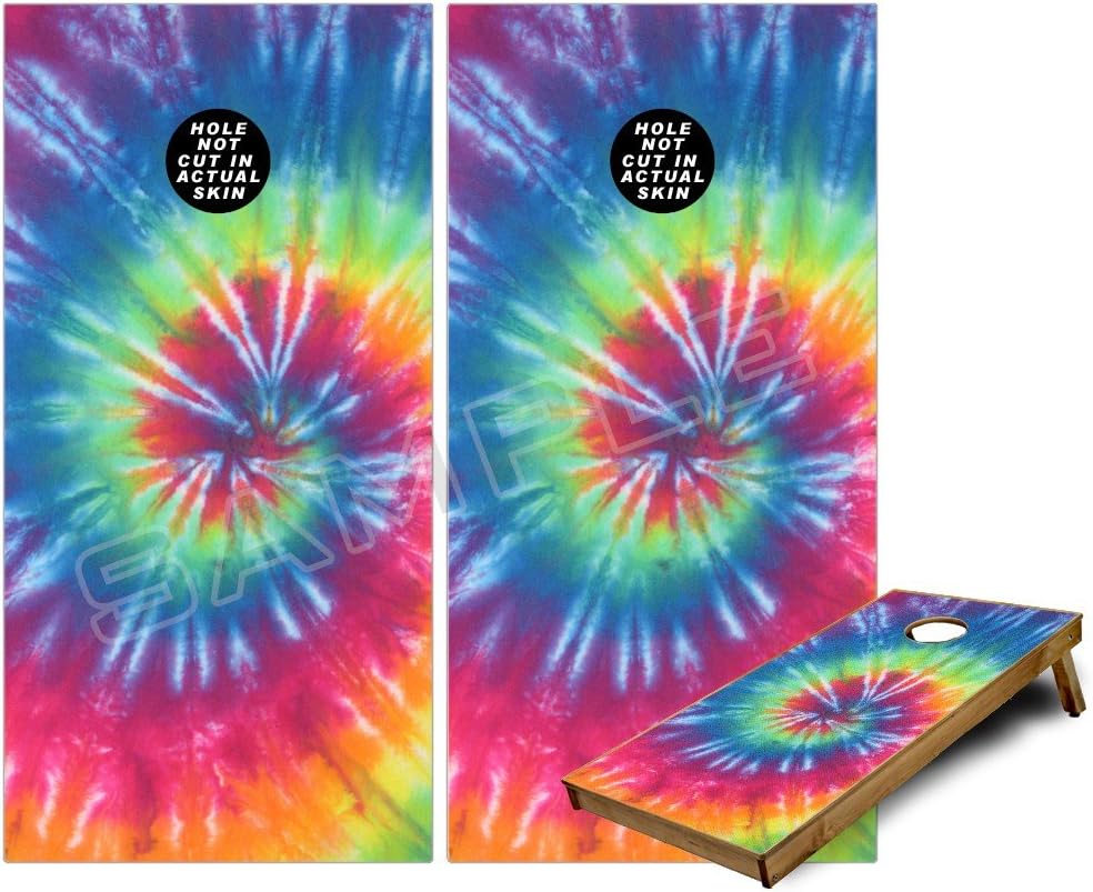 Cornhole Bag Toss Game Board Vinyl Wrap Skin Kit - Tie Dye Swirl 104 (fits 24x48 Game Boards - Gameboards NOT Included)