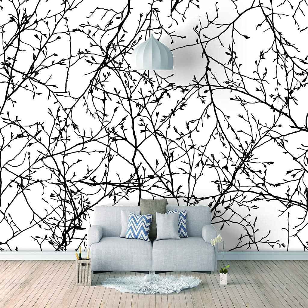 Papier peint panoramique vigne noire auto-adhésif pour pose facile 3D