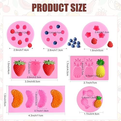 Miniatura 2 de Moldes para velas de fondant de frutas, moldes de silicona para aperitivos, moldes de comida de gomitas de chocolate con formas 3D de naranja,