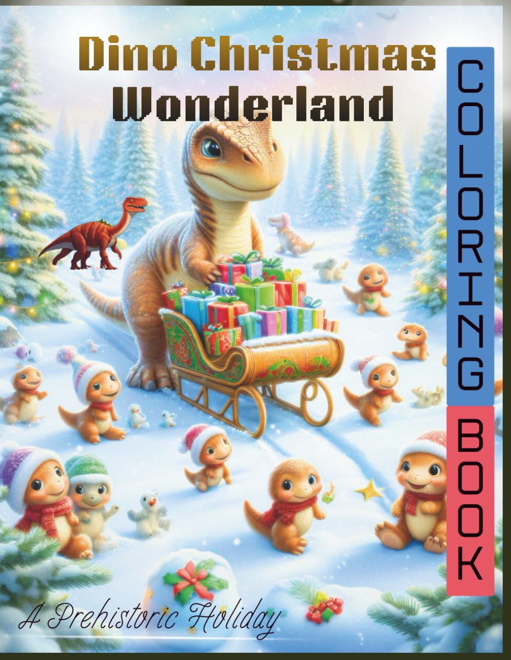 Dino Christmas Wonderland A Cute Prehistoric Holiday Coloring Adventure for Kids: Fun & Easy Christmas Dinosaur Coloring Pages for Children Ages 4–8 | ... Dinos, Snowy Scenes & Magical Holiday Fun