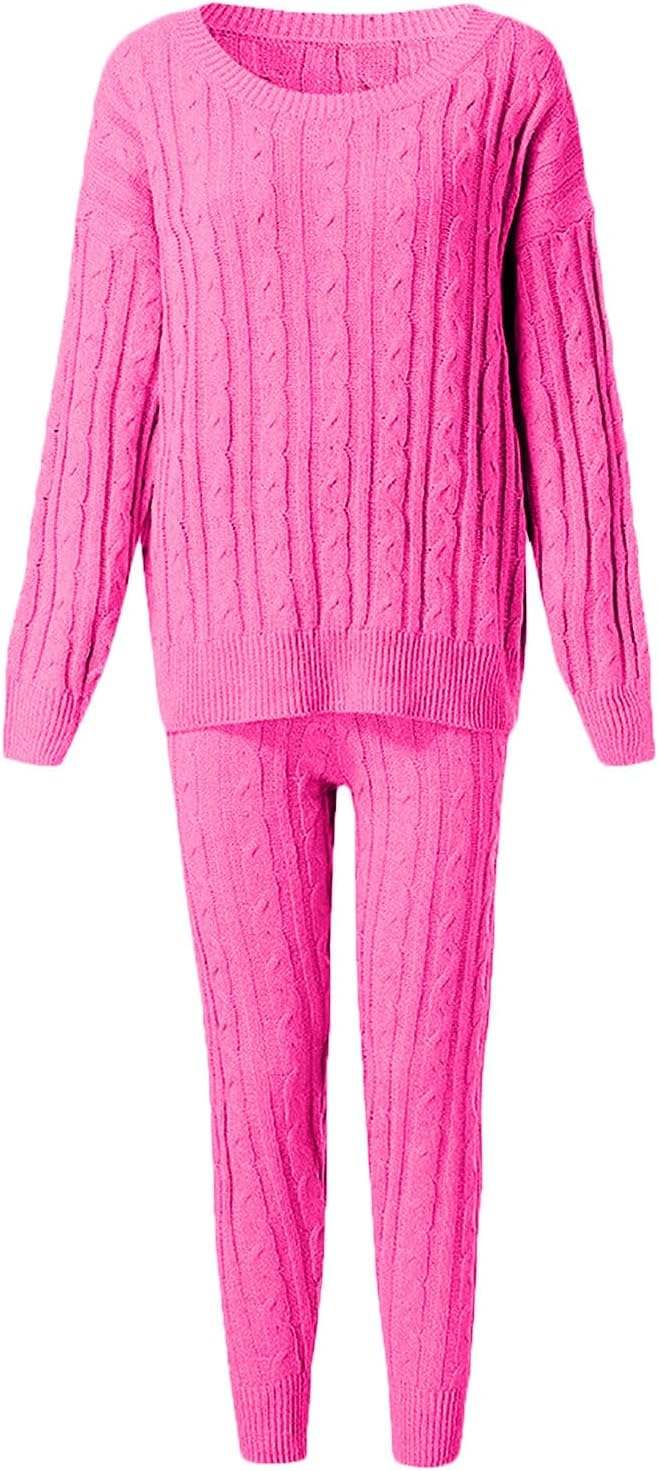 hlysgo Women Cable Knitted Pieces Outfits Chunky Kuwait Ubuy