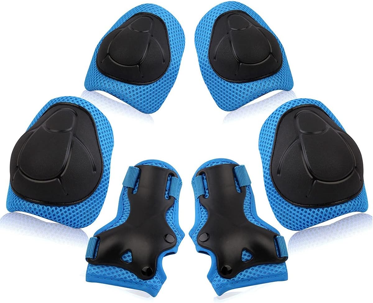 Wemfg Kids Protective Gear Set Knee Pads for Kids 3-14 Years Toddler Knee and Elbow Pads with Wrist Guards 3 in 1 for Skating Cycling Bike Rollerblading Scooter : Sports & Outdoors