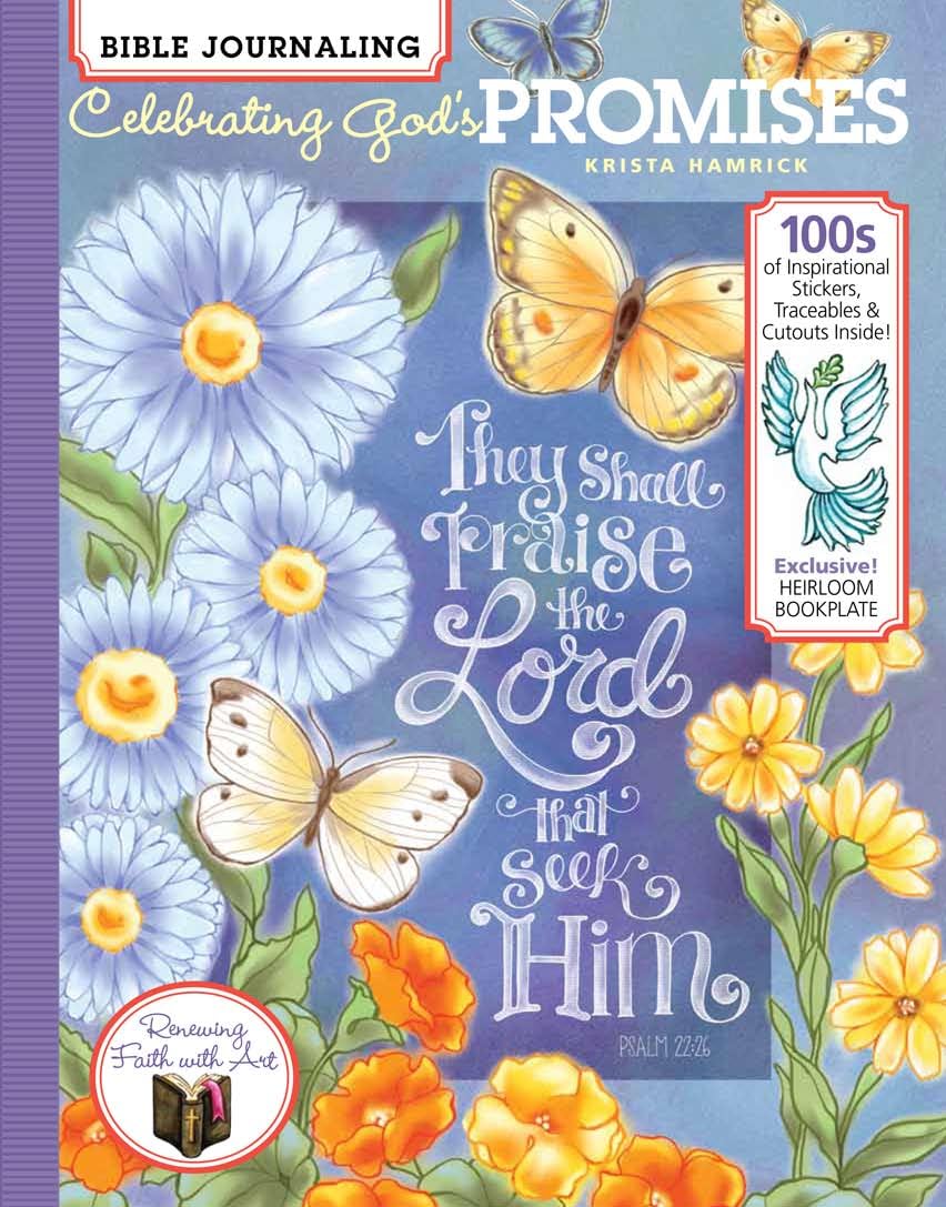 Bible Journaling- Celebrating Gods Promises, 100s of Inspirational Stickers, Traceables & Cutouts, Exclusive! Heirloom Bookplate