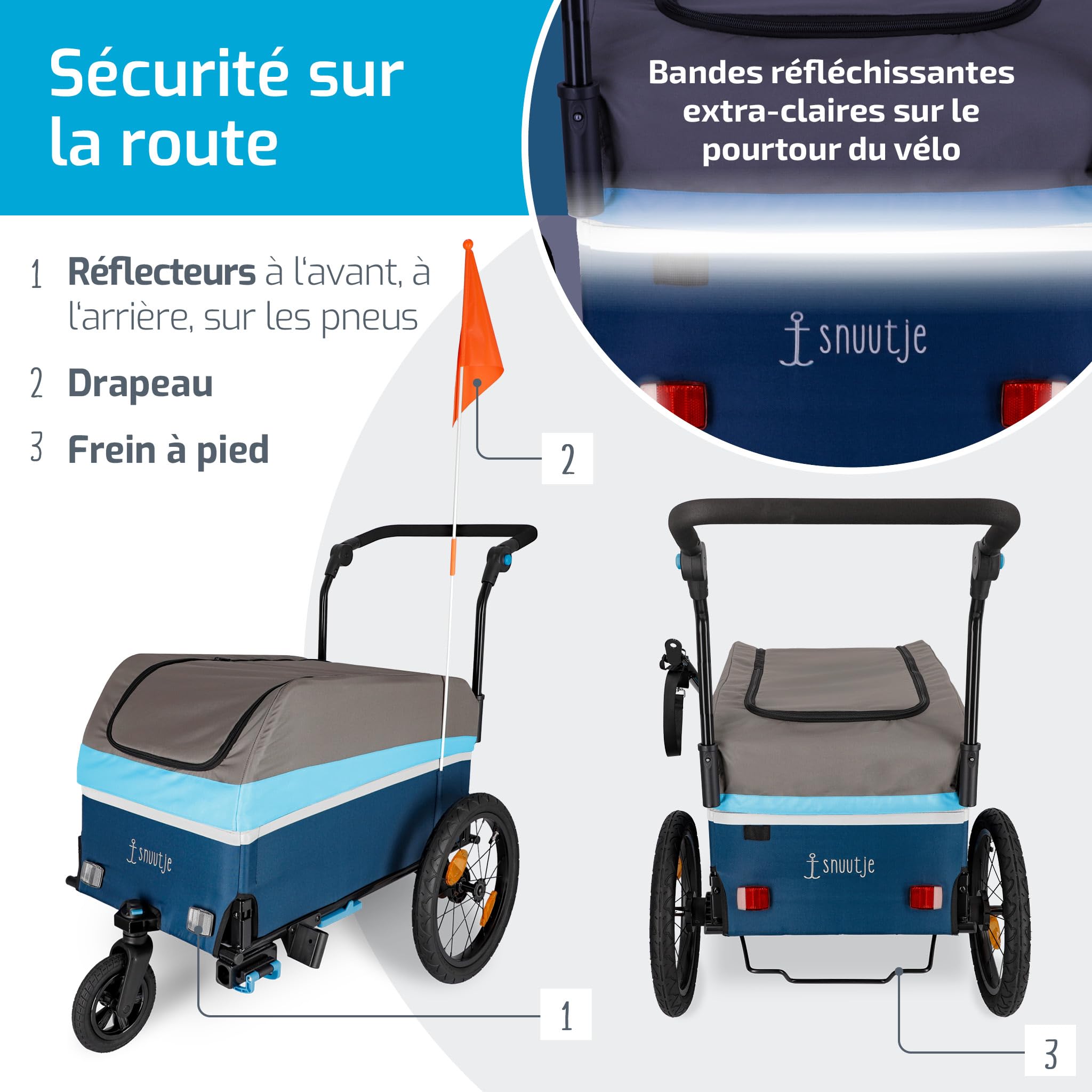 Remorque de Transport Pliable 2 en 1 Vélo Chariot Compatible Vélo Électrique Camping Jardin
