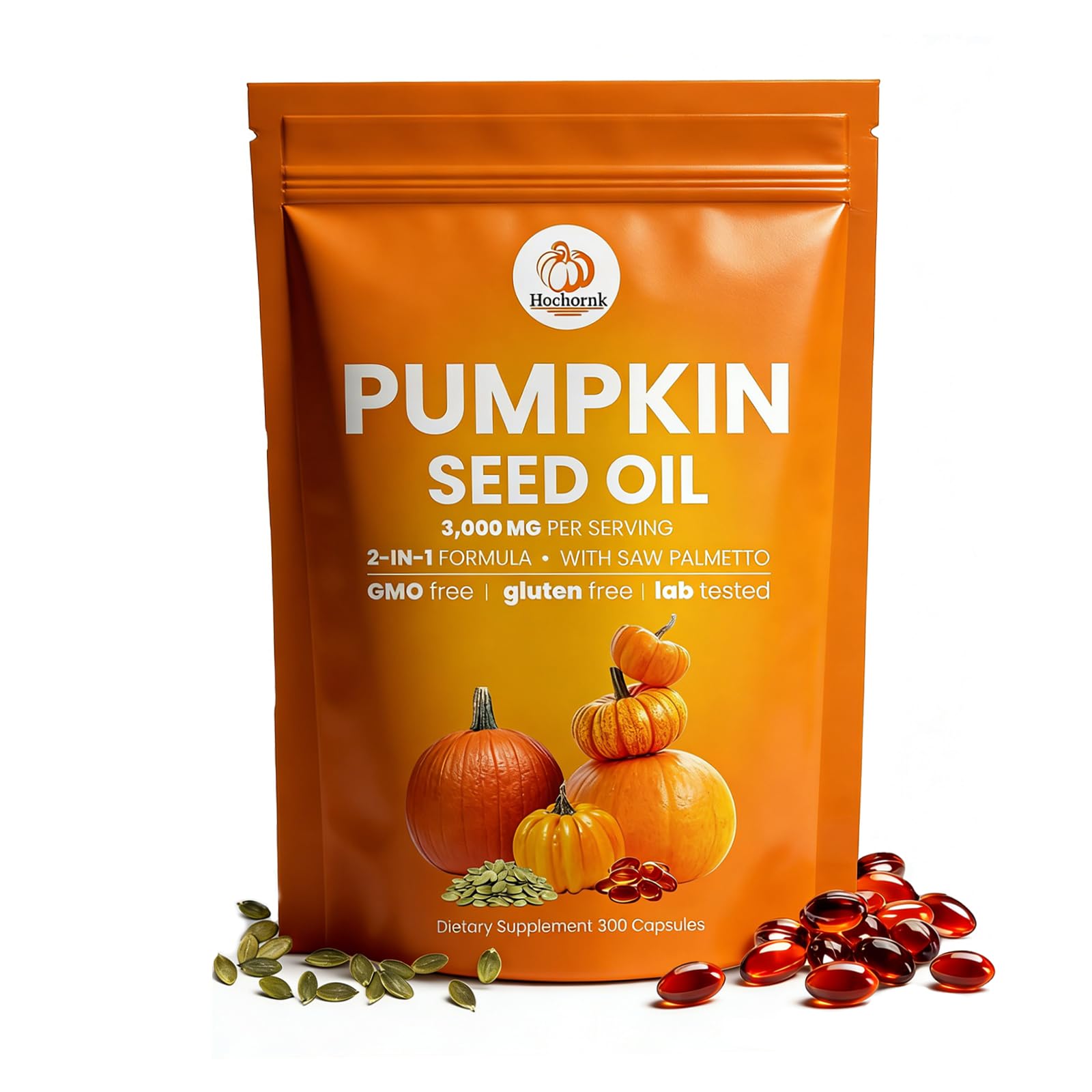 Amazon.com: Hochornk Pumpkin Seed Oil Capsules, 2 in 1 Pumpkin