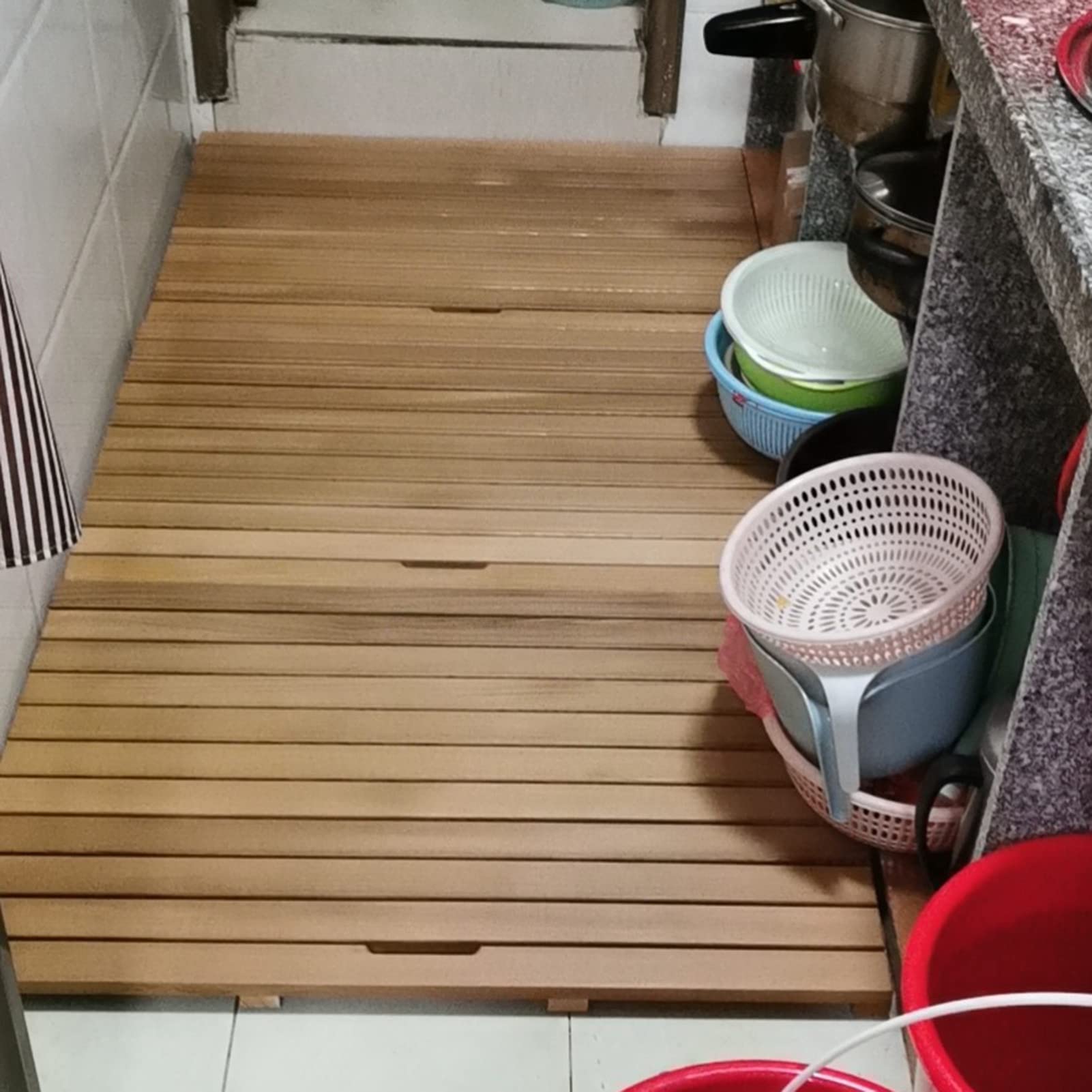 pedana per doccia tappeto doccia antiscivolo pedana doccia legno tappetino doccia antiscivolo doccia per doccia in legno naturale, poggiapiedi impermeabile antiscivolo, scolapiatti per bagno