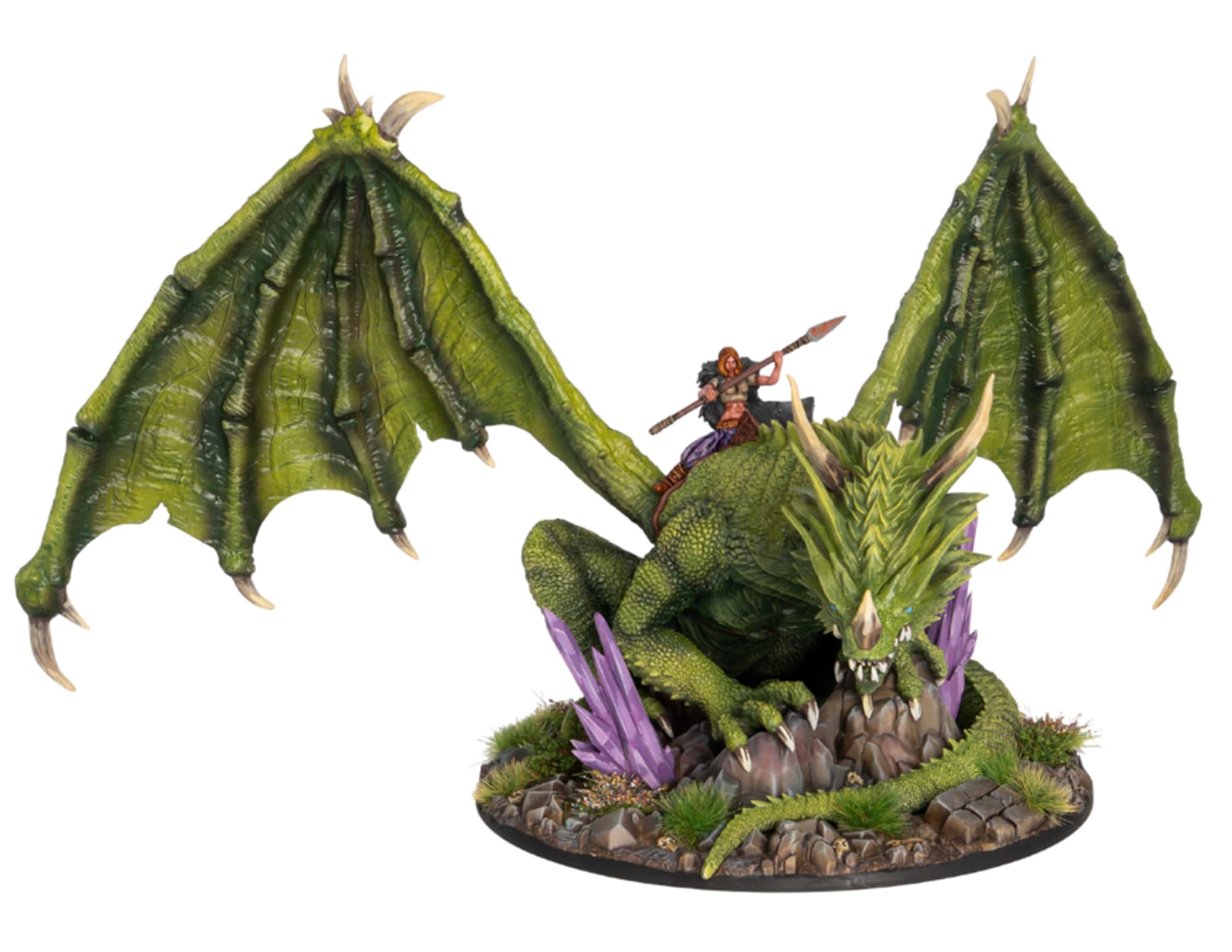 Argloth Rivelwyr Destroyer of Empires - Hard Plastic Fantasy Dragon Model Miniatures, Green, 150mm high to wing tips - Image 2