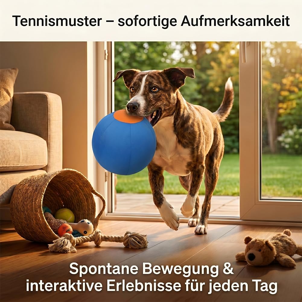 Herding Ball Hund | 45/55/65 cm großer aufblasbarer Jumbo-Ball | Reißfest mit Tragegriff | Riesen-Tennisball-Design für interaktives Training & aktive Auslastung (L:65CM)