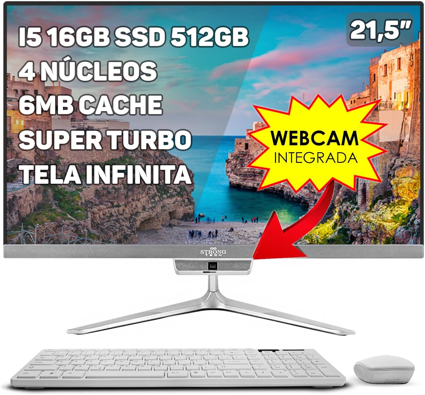 Computador Completo All In One Intel Core i5 21,5" Full HD 16GB SSD ...