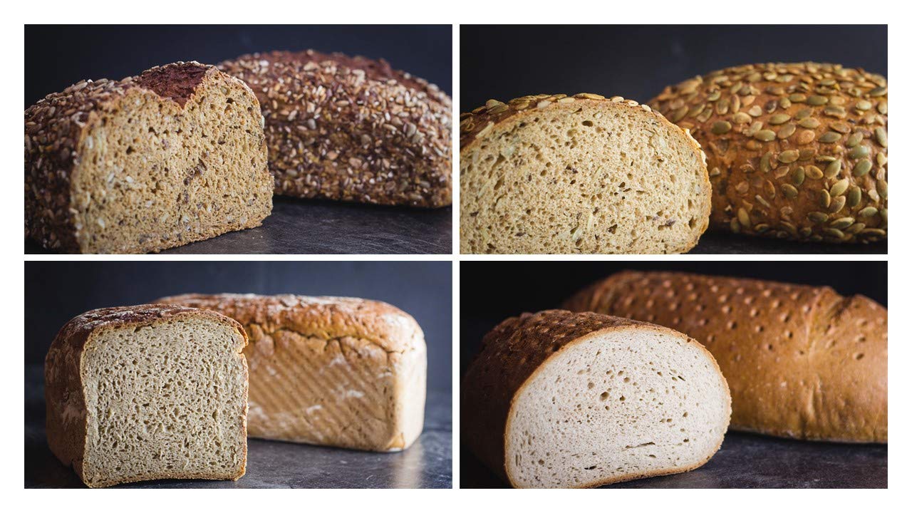 Vestakorn Handwerksbrot, Sauerteigbrot Auswahl - frisches Brot - 4 verschiedene Brote vom Handwerksbäcker zum selbst aufbacken in 10 Minuten