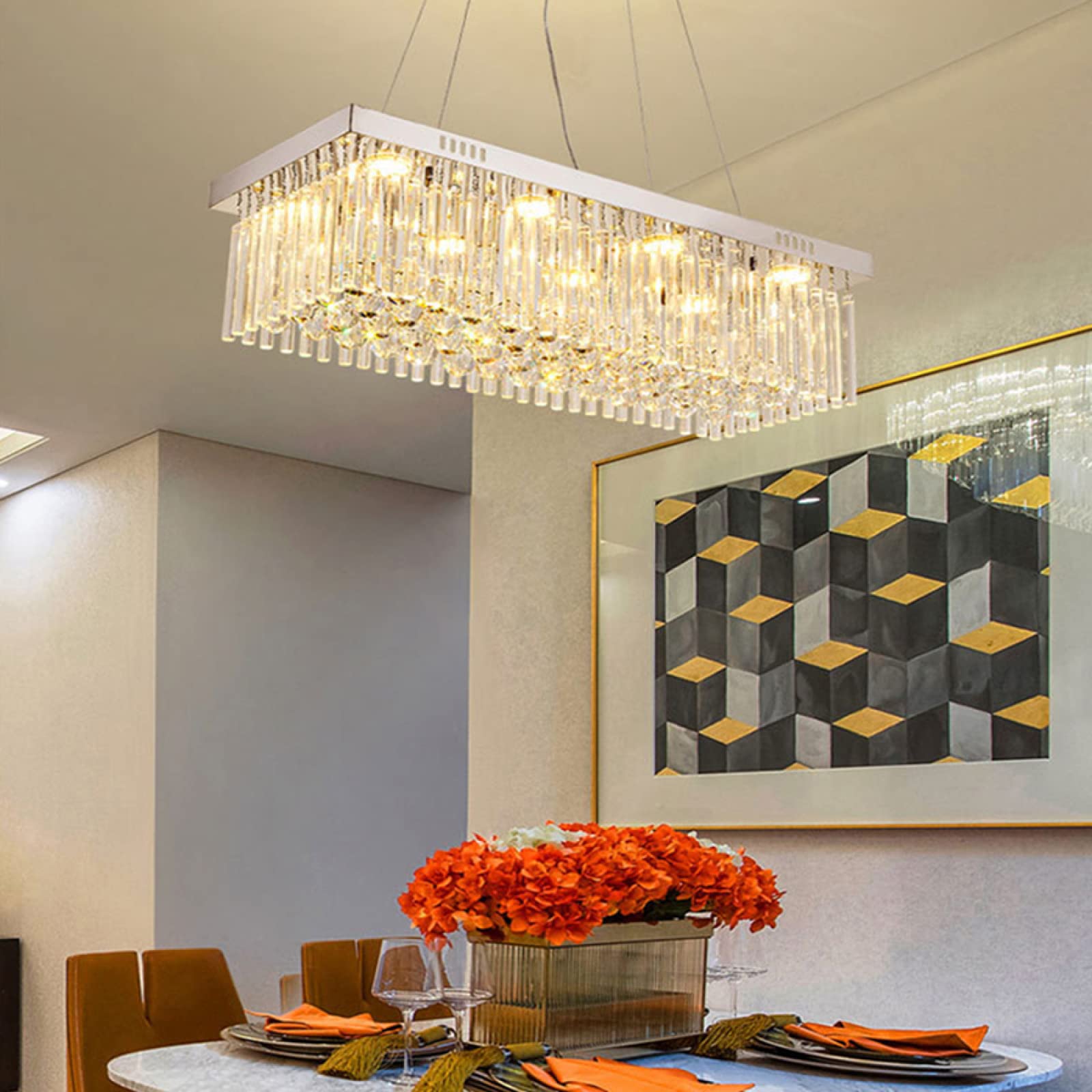 chandelierデスク Large Cream-Stone Fringe Leather Chandelier | NGALA Trading