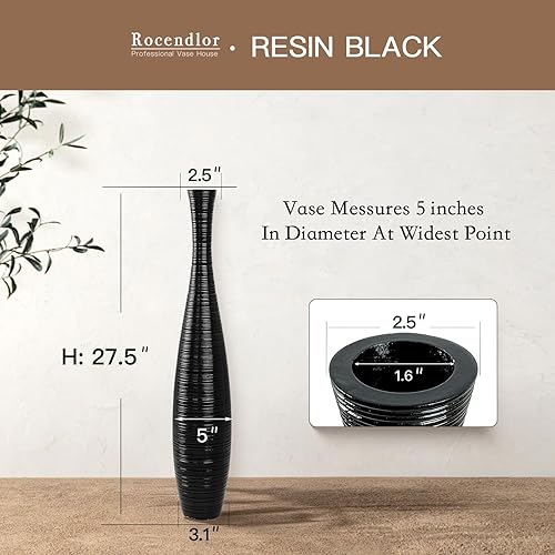 Miniatura 2 de Jarrón alto para piso, jarrones grandes para decoración rústica del hogar, casa de campo moderna, resistente, lujoso, texturizado, recipiente para