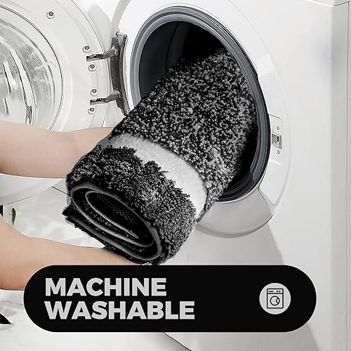 Miniatura 7 de COZY ISLAND Alfombra de baño, ultra suave y absorbente de agua, alfombra de baño, antideslizante, lavar a máquina, para bañera, ducha y baño (20 x