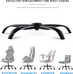 Sytopia 28" Remplacement de la base de fauteuils de bureau lourds, soutiens 2500 lbs, base de chaise en métal avec trou universel de cylindre à gaz et sockets de roulette, noir mat