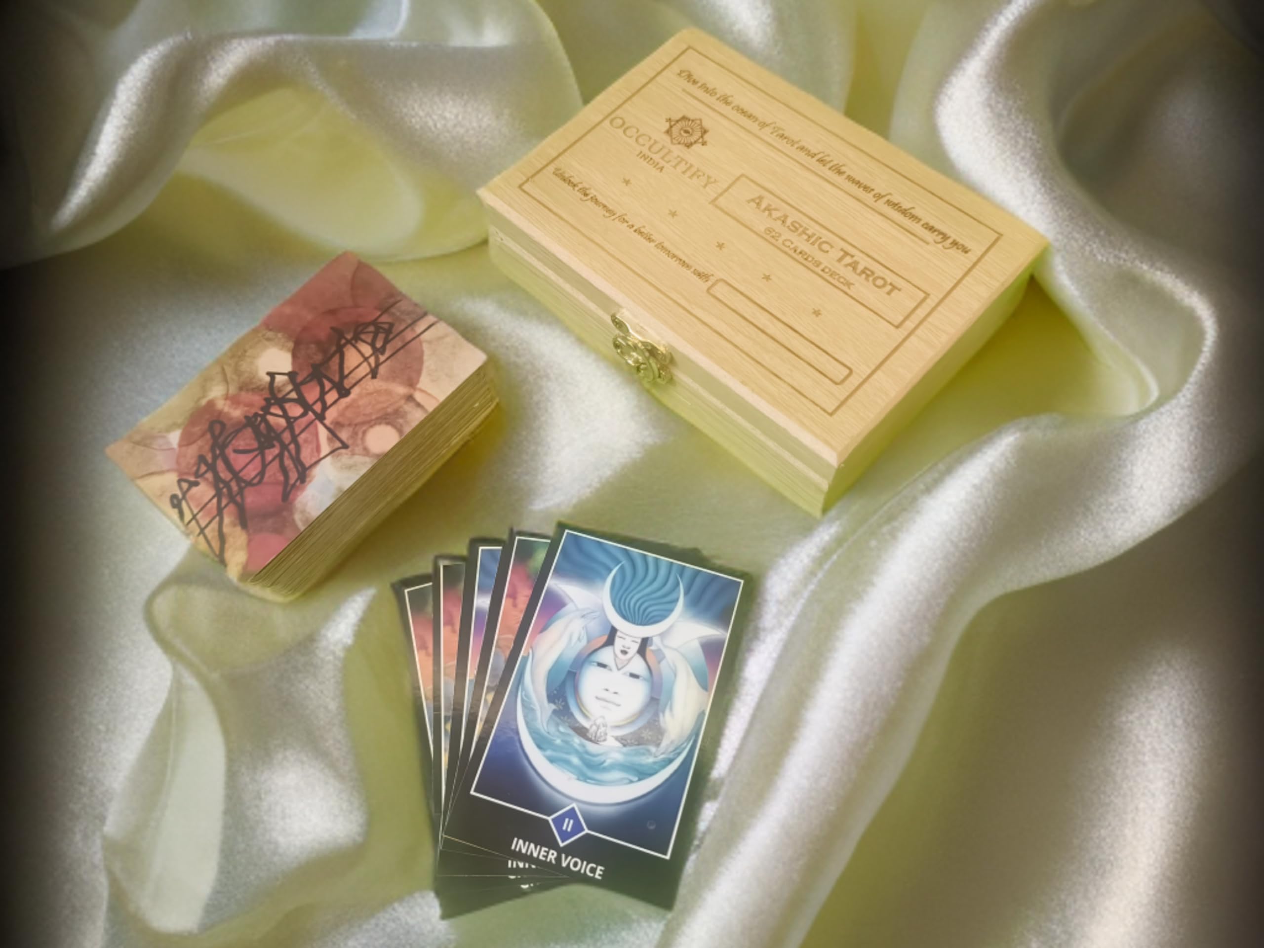 Personalized Wooden Box for Osho Zen Tarot Deck with Name Label | Storage Box to keep your Tarot Cards Life Long Safe & Energized 1