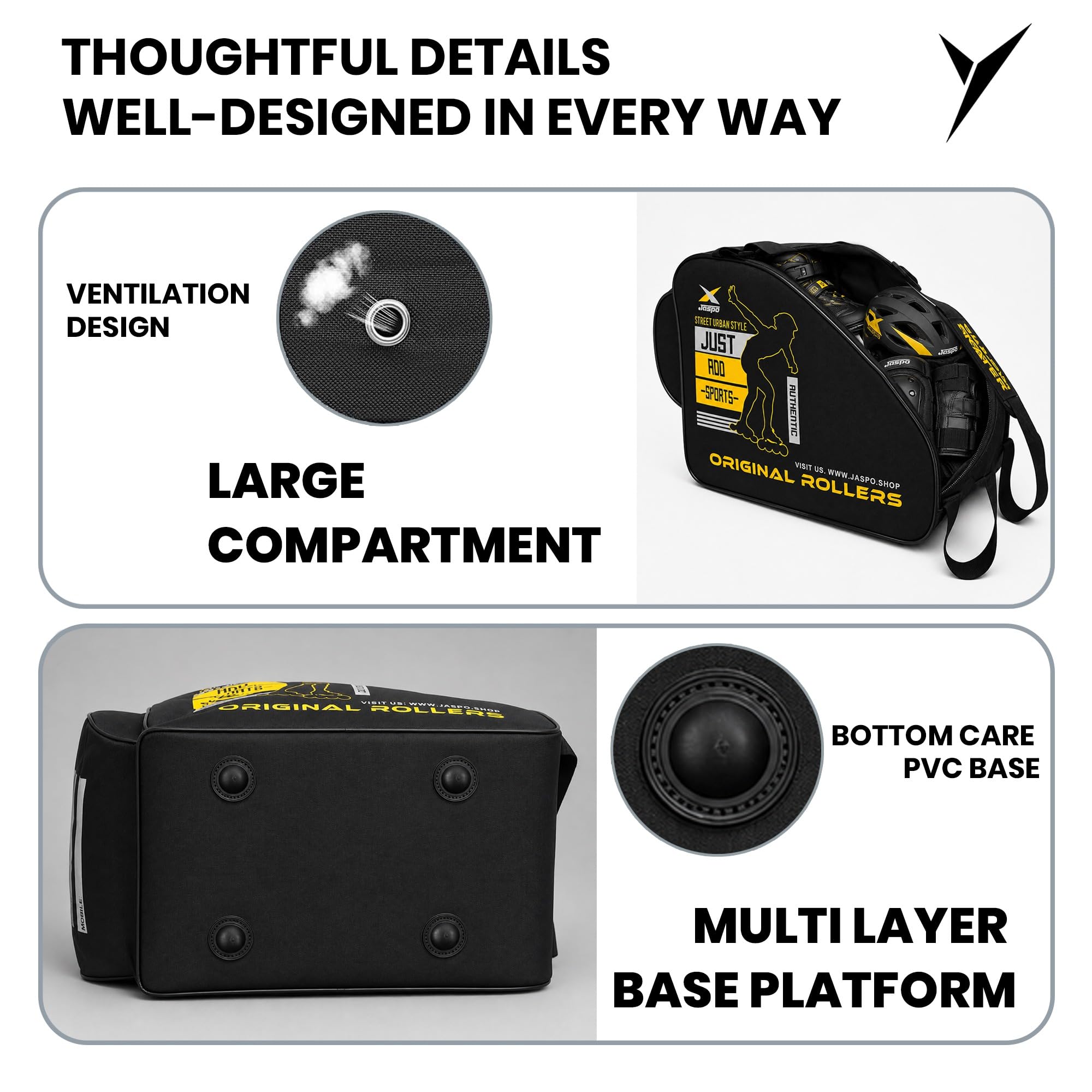Jaspo Roller Skate Bag - Protect & Carry Your Skates -3