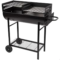 Aktive 52809 - Barbecue a carbonella e legna | Altezza regolabile | Misure 97x42x96