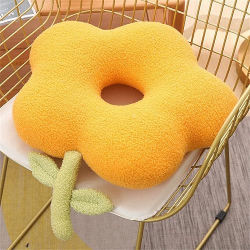 Miniatura 7 de Zuwxeu Almohada de flores para el hogar sofá cojín de felpa suave margaritas para el suelo y la oficina