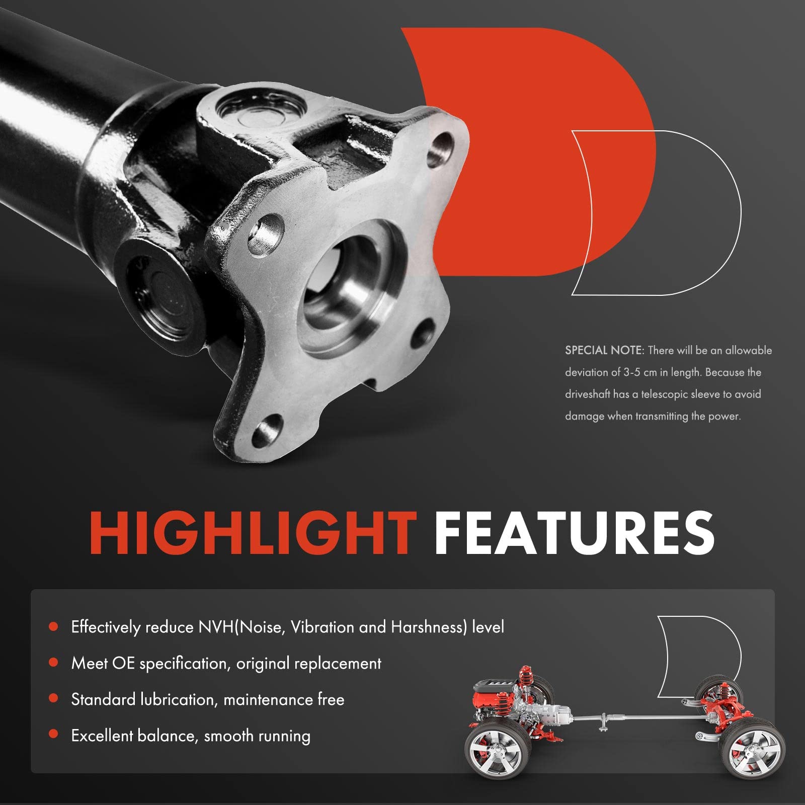 Amzdrive 936-629 Rear Drive Shaft Prop Shaft Driveshaft 7 thumbnail image