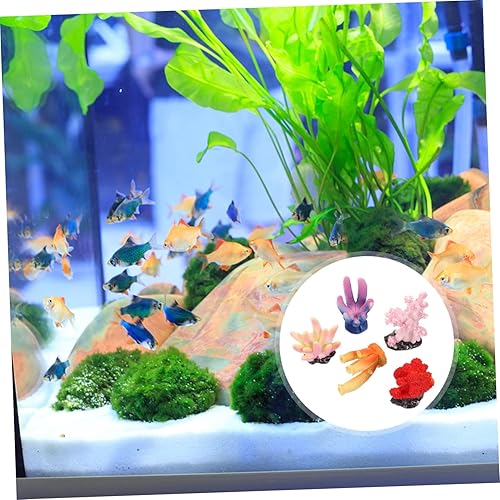 Miniatura 3 de OATIPHO 5 Uds., plantas de acuario de escritorio, decoración de coral, plantas artificiales, baratijas, plantas de imitación, el mundo submarino,