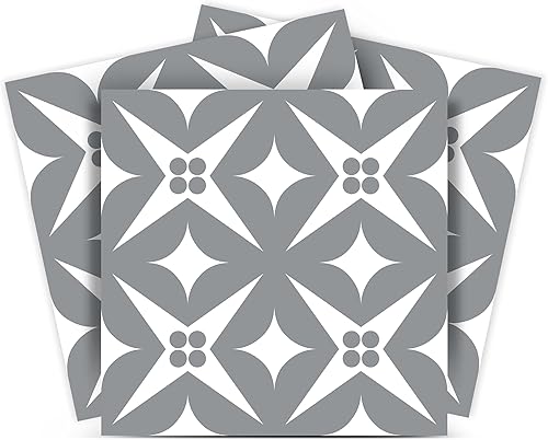 Mi Alma Calcomanías de azulejos en blanco y negro, 24 unidades, calcomanías para azulejos en muro, baño y cocina, calcomanías de vinilo para pared