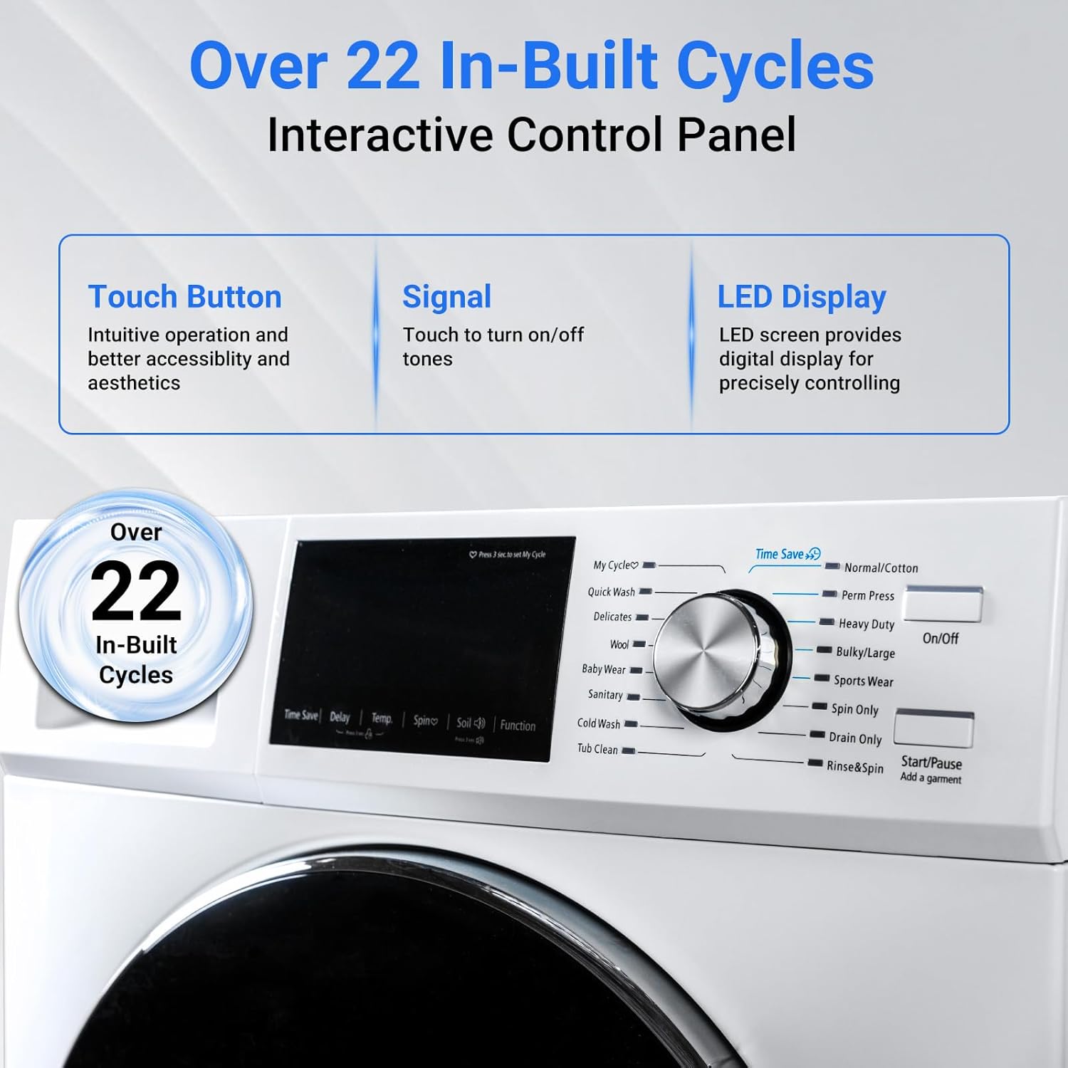 2.7 Cu.Ft Compact Front load Washing Machine, 25