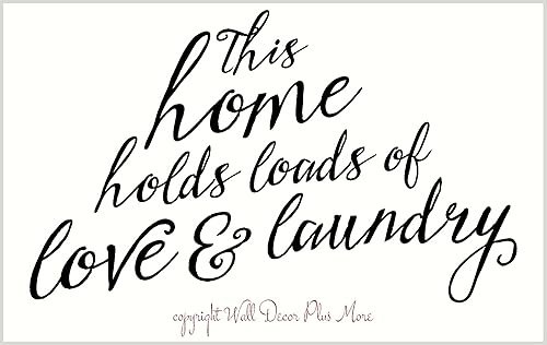 Miniatura 2 de Wall Decor Plus More WDPM3371 - Adhesivo decorativo para pared (29.1 x 14.0 in), diseño de texto "This Home Hold Loads of Love and Laundry