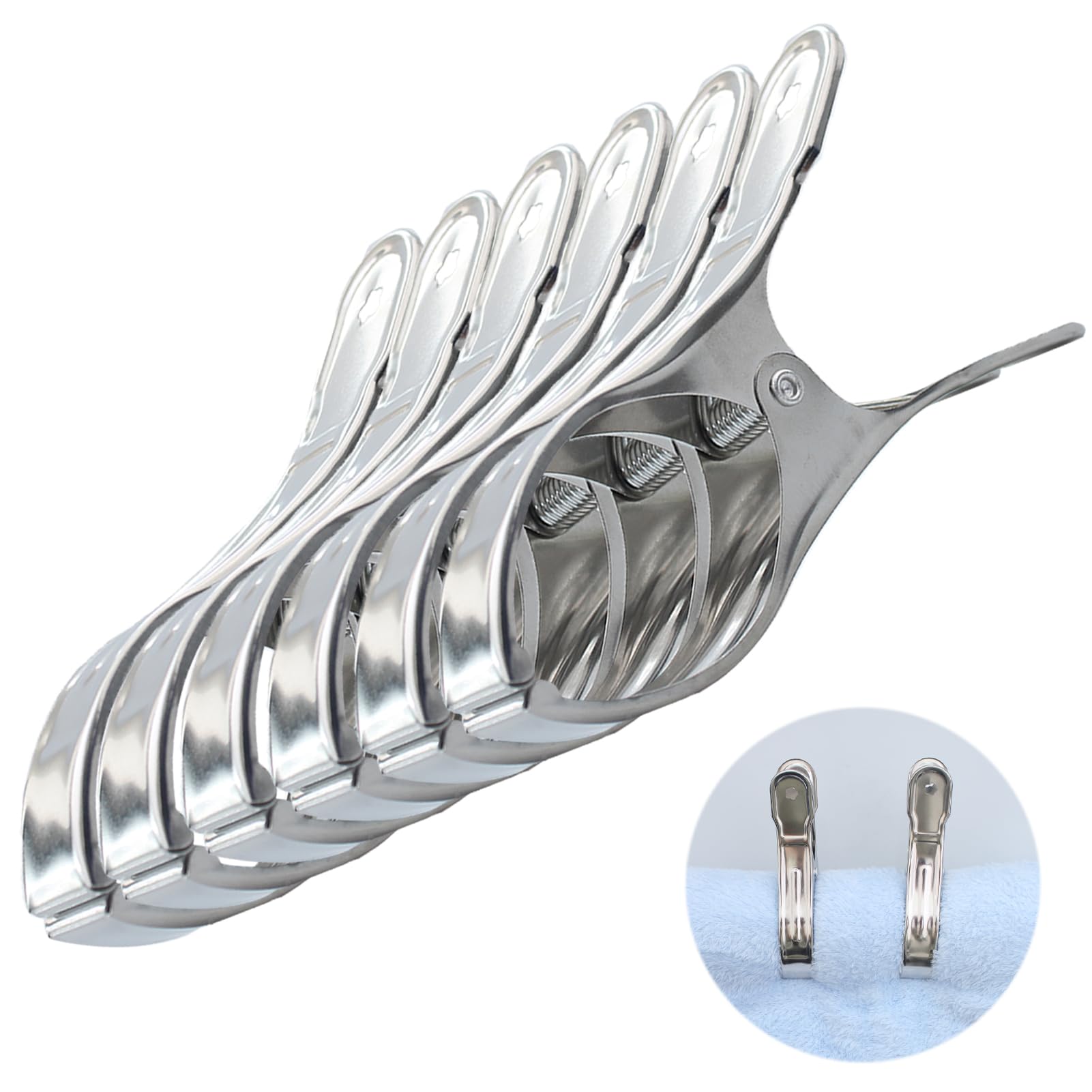 20 Pz Asciugamano In Acciaio Inox Mollette Clip Ap... – Grandado - Foto 8