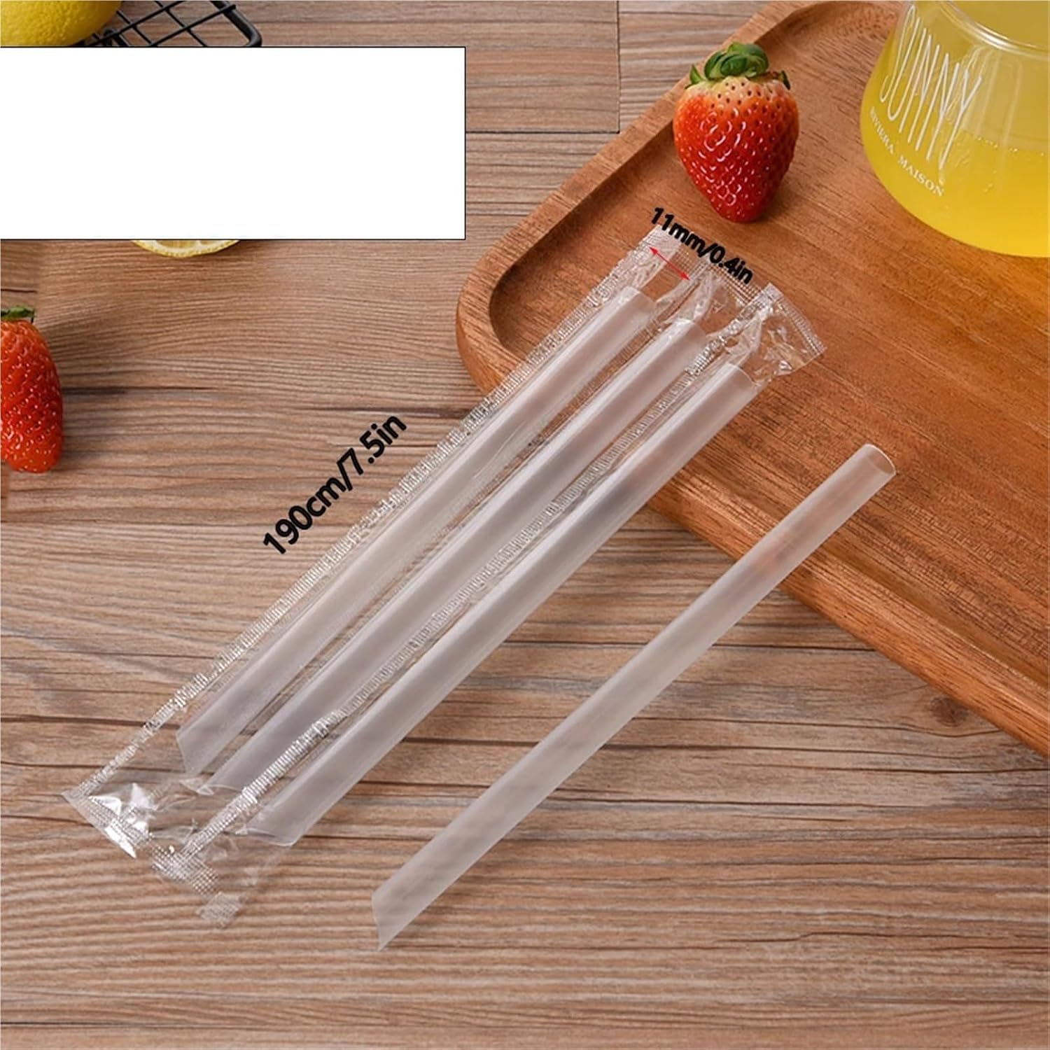 Plastic Straws 600-3600Pcs Large Color & Black Milk Tea Straws White Drinking Bubble Straw Party Wedding(3600Pcs (11mm) White)