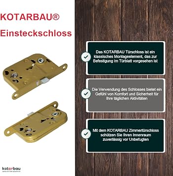 KOTARBAU Mortise Lock 72/45 WC mm for Interior Doors Universal Toilet