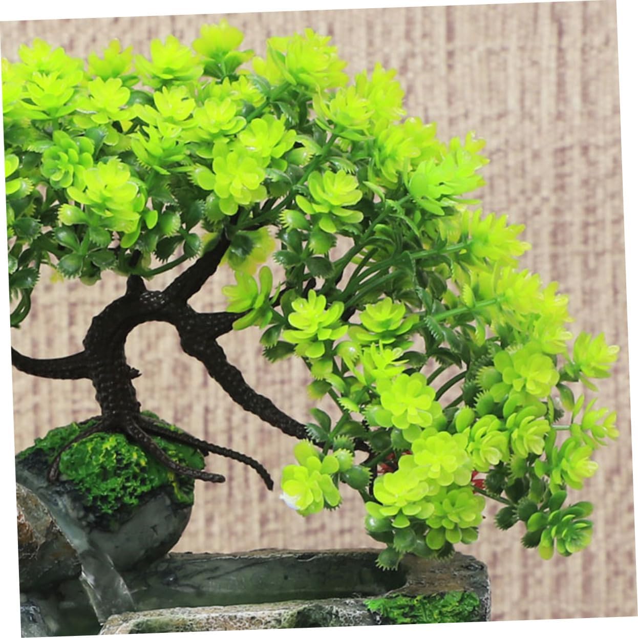 Indoor Tabletop Water Fountain LED Light Mini Waterfall Decoration for Relaxation Zen Garden Style Resin Material for Home and Office Decor