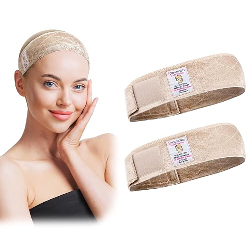 Dreamlover Nude Wig Grip Band for Securing Cosplay Wigs, Adjustable Velvet Wig Grip, 2 Pieces - Nude