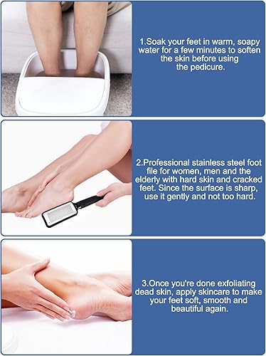 Miniatura 3 de Lima de pie profesional para pies, rallador de talón, rallador de piel muerta dura, callos y pedicura, lima de pies y 5 limas de pedicura