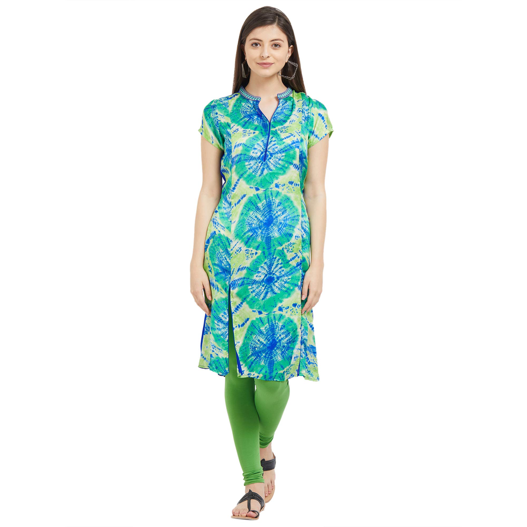 FUSION BEATS Women's Polyester Regular Kurta