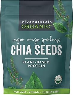 Organic Chia Seeds - Plant-Based Omegas 3 and Vegan Protein, Perfect for Smoothies, Salads and Chia Puddings, Certified No...