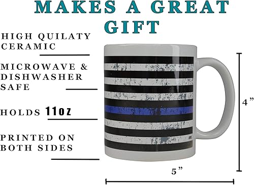 Miniatura 7 de Rogue River Tactical Paquete de taza de café de policía con la bandera de línea azul de Estados Unidos y I Like Big Busts Cop - Juego de tazas para