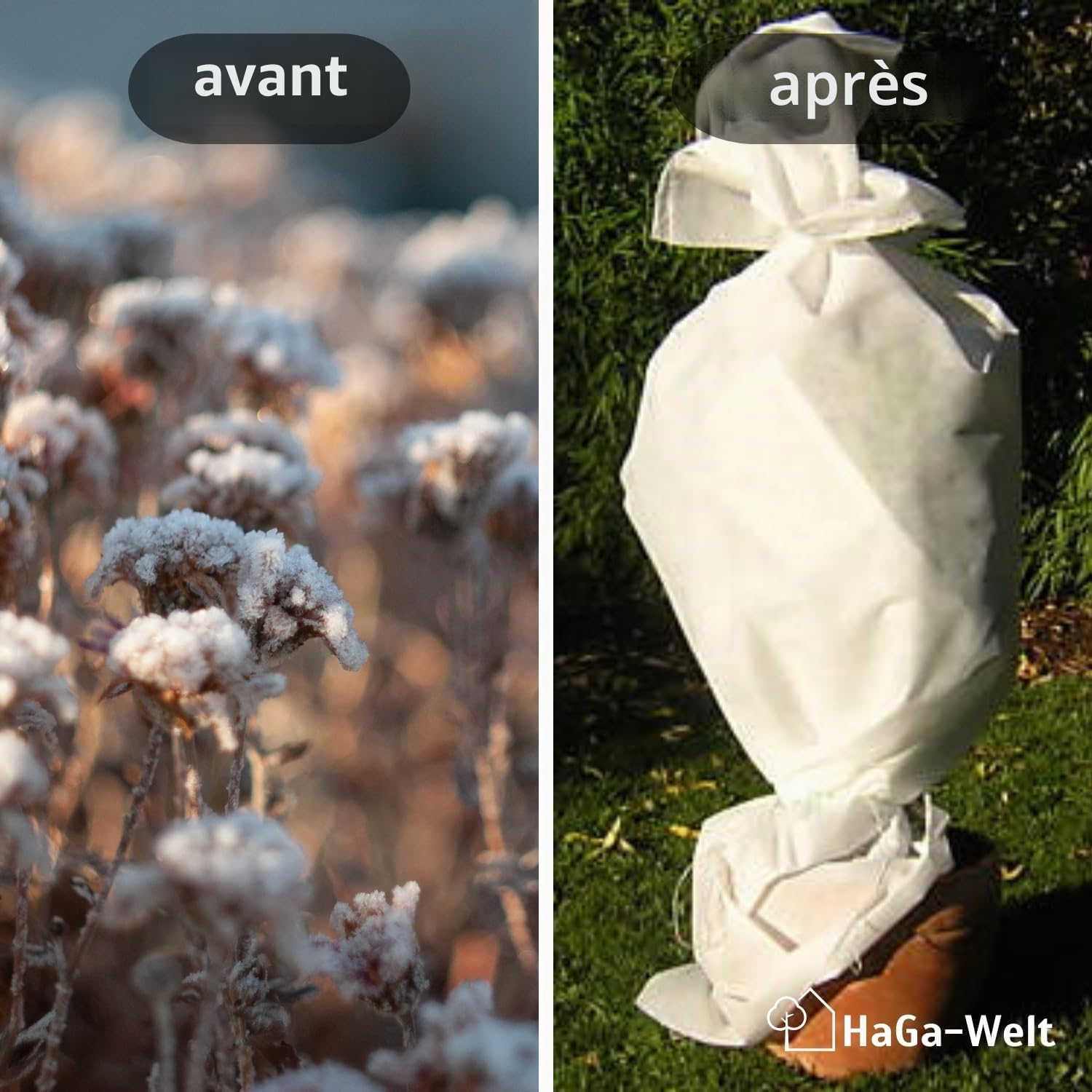 HaGa® Voile d'hivernage 3,2m x 10m - 80 g/m² - Vlies de protection contre le froid respirant - Protection des plantes contre le gel - Perméable à la lumière - Compatible avec les plantes et protection